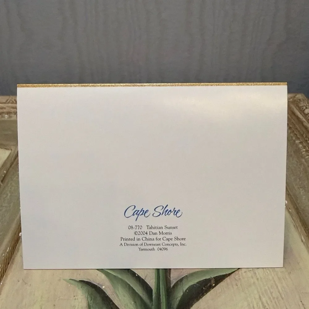 Vintage 2004 Cape Shore Hula Girl Tropical Drinks Blank Notecard Set Ephemera